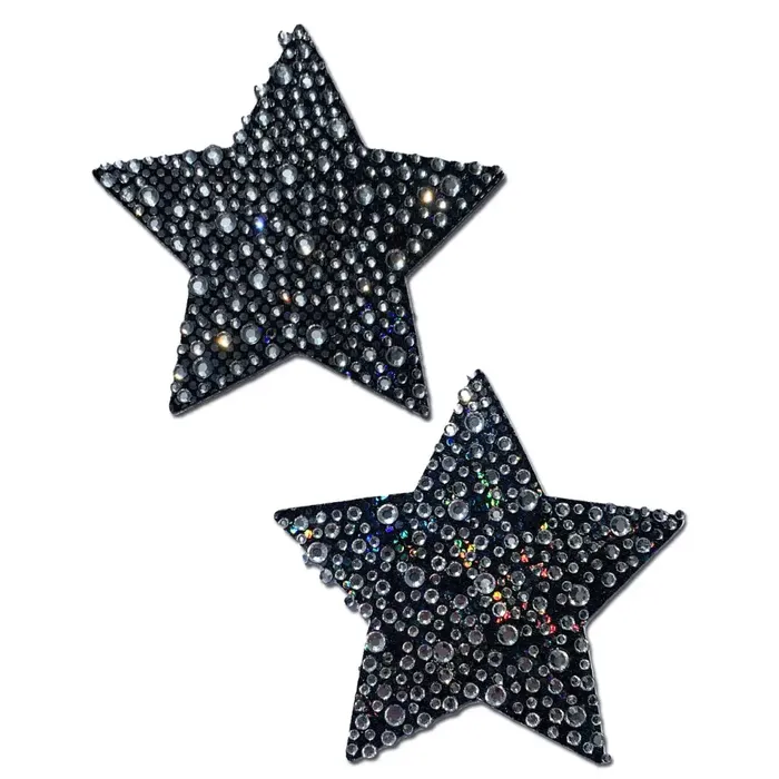 Pastease Anal Pastease Crystal Sparkling Star Pasties Silver