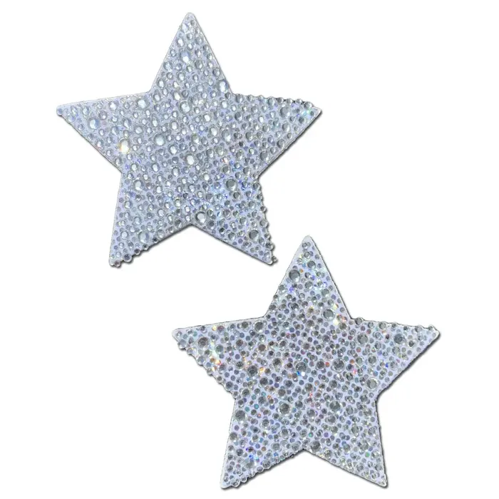 Pastease Anal Pastease Crystal Sparkling Star Pasties Silver