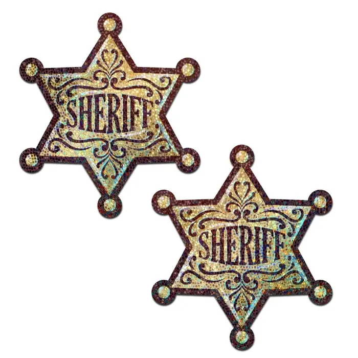 Pastease Nipple Clitoral Toys Pastease Sheriff Star Glittering Golden Sheriffs Badge Nipple Pasties Pastease Nipple Clitoral Toys Pastease Sheriff Star Glittering Golden Sheriffs Badge Nipple Pasties