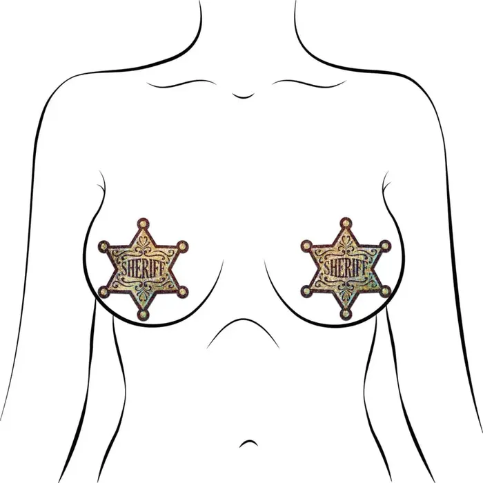 Pastease Nipple Clitoral Toys Pastease Sheriff Star Glittering Golden Sheriffs Badge Nipple Pasties Pastease Nipple Clitoral Toys Pastease Sheriff Star Glittering Golden Sheriffs Badge Nipple Pasties
