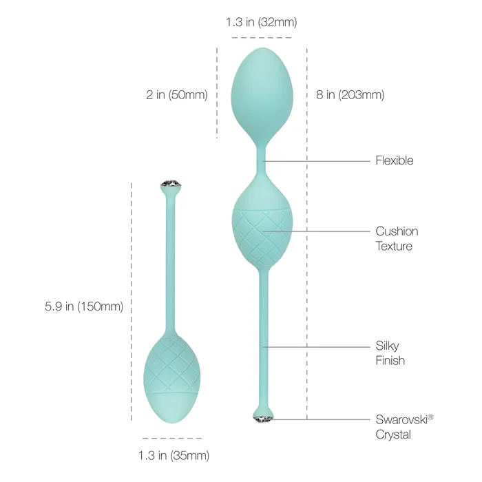 Pillow Talk Pillow Talk Frisky Kegel Balls Teal Female Sex Toys