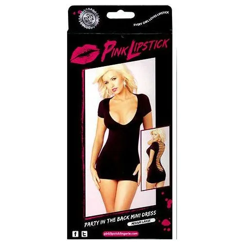 Pink Lipstick Party In The Back Mini Dress Black ML Pink Lipstick Vibrators