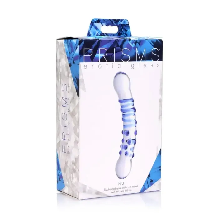 Prisms Dildos Blu Dual Ended Glass Dildo
