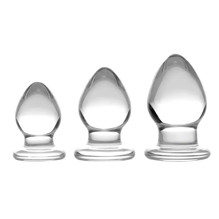 Prisms Triplets 3 Piece Glass Anal Plug Kit Male Sex Toys