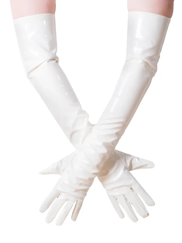PVC Long Gloves in White Honour Female Sex Toys