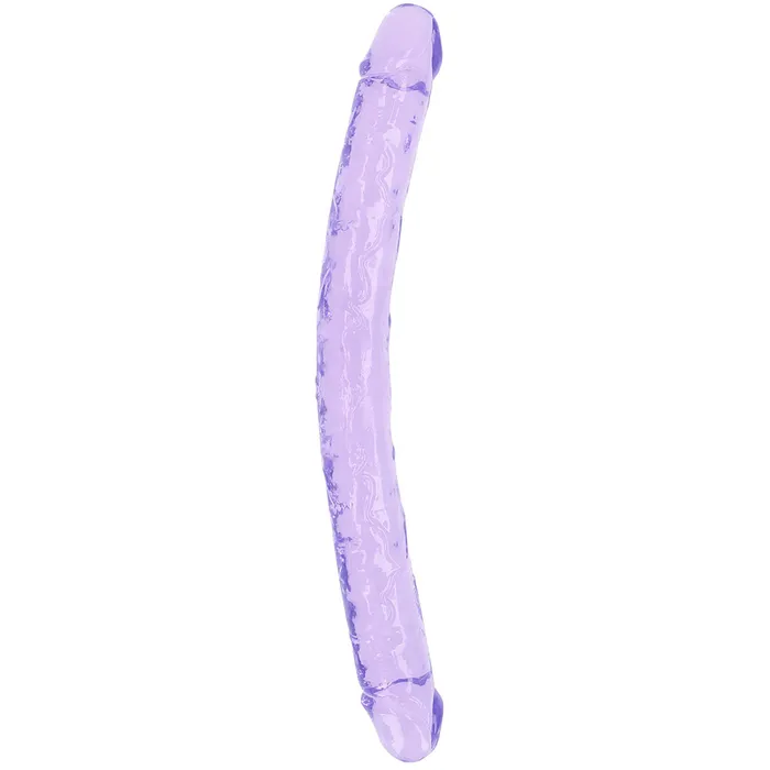 RealRock Crystal Clear Jelly 18 Inch Double Dildo in Purple Shots Toys Dildos