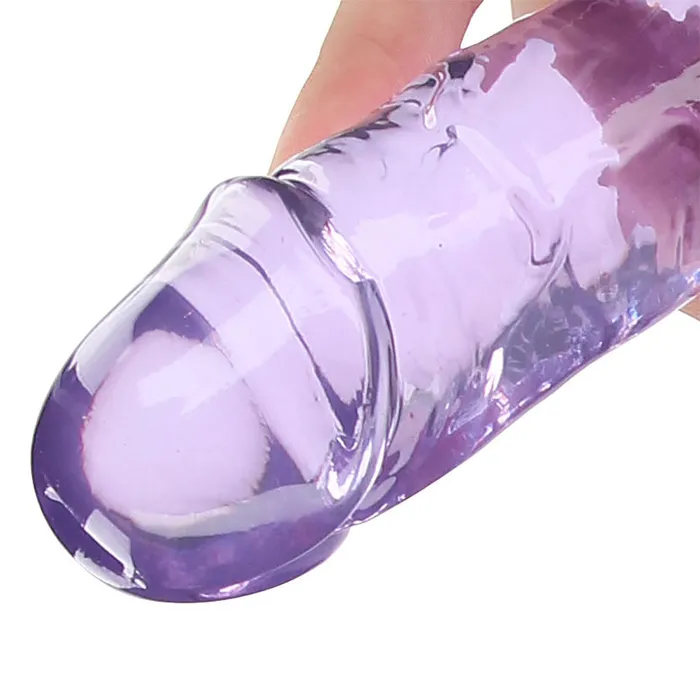 RealRock Crystal Clear Jelly 18 Inch Double Dildo in Purple Shots Toys Dildos RealRock Crystal Clear Jelly 18 Inch Double Dildo in Purple Shots Toys Dildos