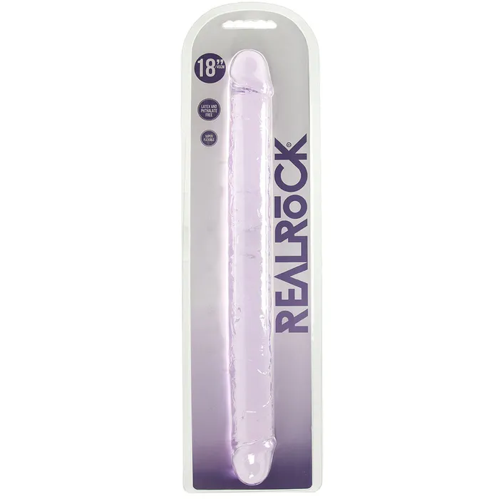 RealRock Crystal Clear Jelly 18 Inch Double Dildo in Purple Shots Toys Dildos RealRock Crystal Clear Jelly 18 Inch Double Dildo in Purple Shots Toys Dildos