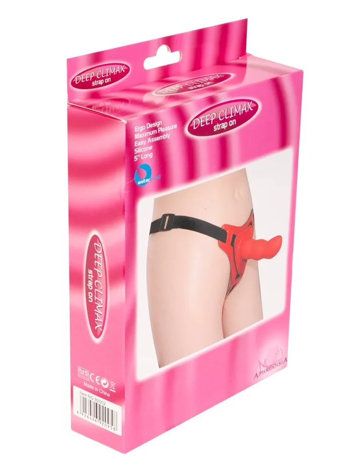 Red Textured StrapOn Harness Set One Size HonourSkintwocom Female Sex Toys