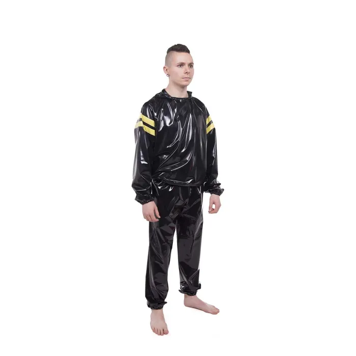 REGULATION Anal Striped Vinyl Tracksuit BlackYellow PVC