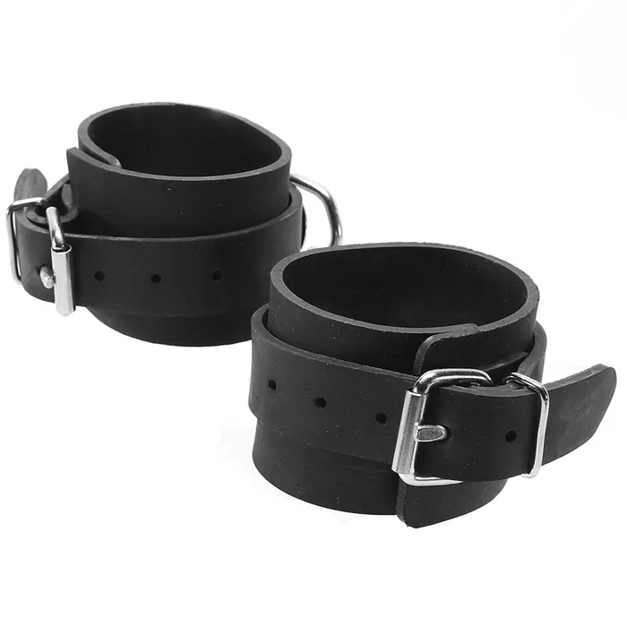 Rouge Dildos Rubber Wrist Cuffs in Black