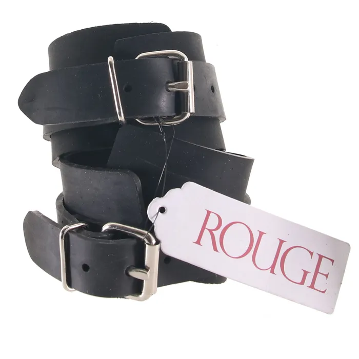 Rouge Dildos Rubber Wrist Cuffs in Black
