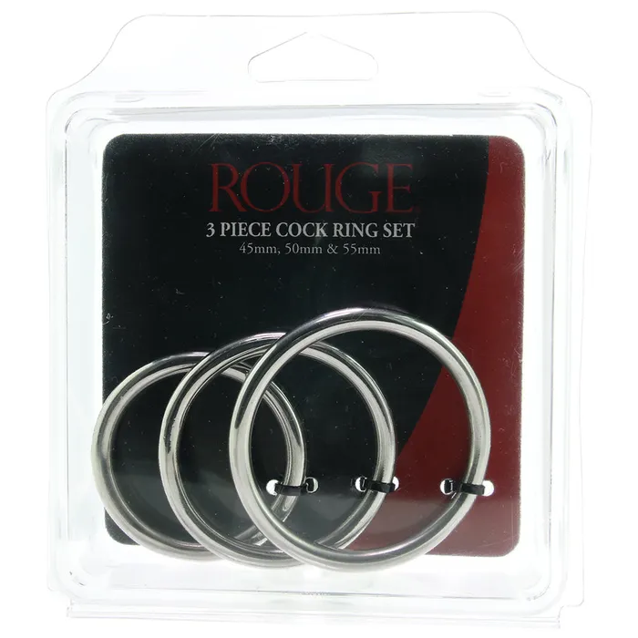 Rouge Male Sex Toys Stainless Steel 3 Piece Cock Ring Set Rouge Male Sex Toys Stainless Steel 3 Piece Cock Ring Set