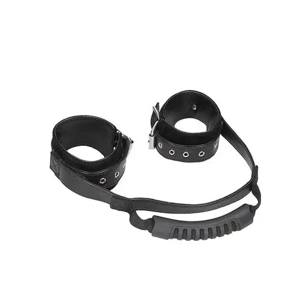 Shots America Anal Shots Ouch Black White Bonded Leather Hand Cuffs Whandle Black Shots America Anal Shots Ouch Black White Bonded Leather Hand Cuffs Whandle Black