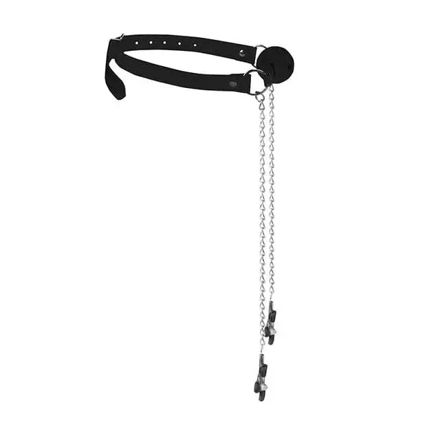 Shots America Anal Shots Ouch Black White Breathable Ball Gag Wnipple Clamps Black Shots America Anal Shots Ouch Black White Breathable Ball Gag Wnipple Clamps Black