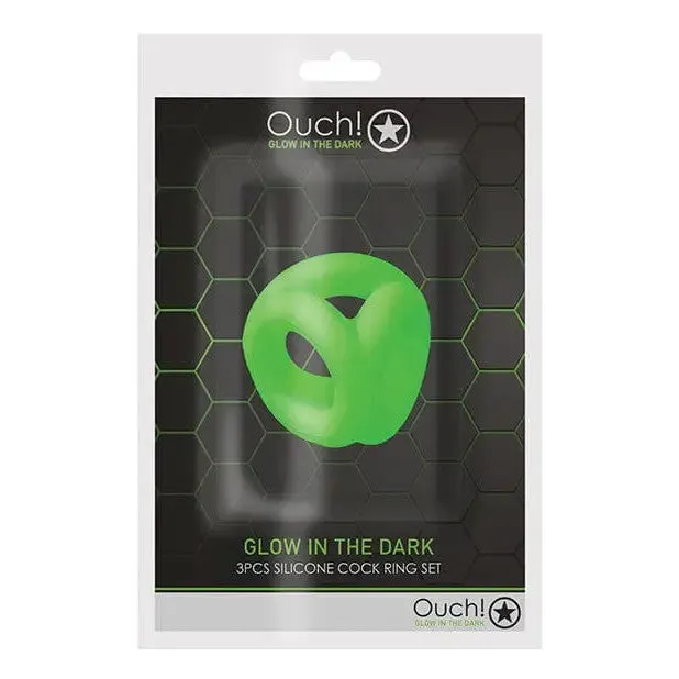 Shots Ouch Cock Ring Ball Strap Glow In The Dark Shots America Male Sex Toys