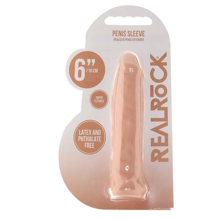 Shots Toys Male Sex Toys RealRock Penis Sleeve 6 Inch Extender in White Shots Toys Male Sex Toys RealRock Penis Sleeve 6 Inch Extender in White