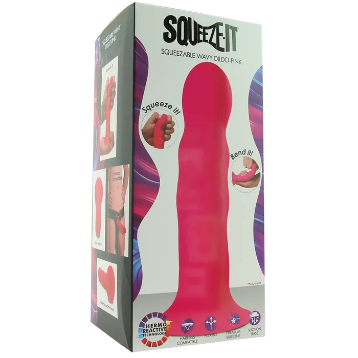 SqueezeIt Wavy Dildo in Pink XR Brands Dildos SqueezeIt Wavy Dildo in Pink XR Brands Dildos