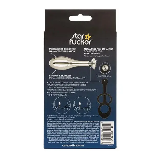 Star Fucker Teardrop Gem Plug Wsilicone Enhancer Black CalExotics Anal Star Fucker Teardrop Gem Plug Wsilicone Enhancer Black CalExotics Anal
