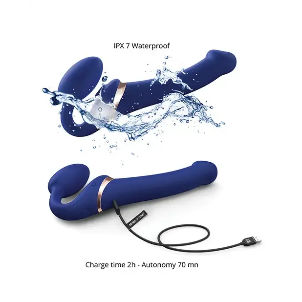 StrapOnMe Rechargeable RemoteControlled Multi Orgasm Bendable StrapOn Night Blue M StrapOnMe Female Sex Toys StrapOnMe Rechargeable RemoteControlled Multi Orgasm Bendable StrapOn Night Blue M StrapOnMe Female Sex Toys