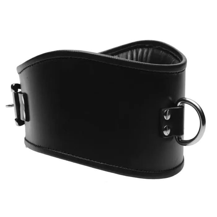 Strict Leather Padded Leather Locking Posture Collar Restraints
