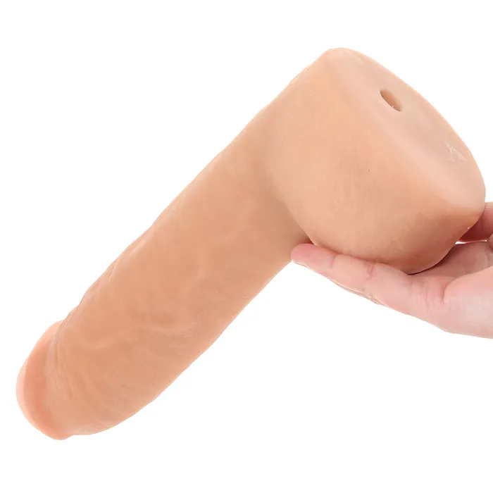 The Realistic Hung 12 Inch Cock with Balls in Vanilla Doc Johnson Dildos