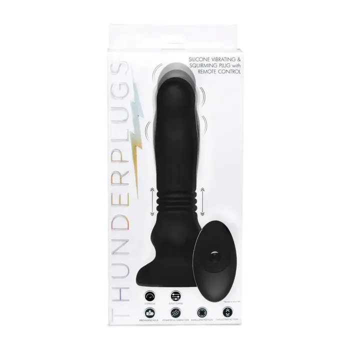 Thunderplugs Male Sex Toys Silicone Swelling And Thrusting Plug With Remote Control
