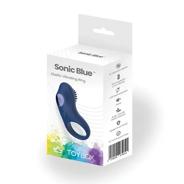 ToyBox Sonic Blue Vibrating Cock Ring California Fantasies Couples ToyBox Sonic Blue Vibrating Cock Ring California Fantasies Couples