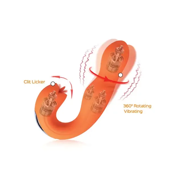 UC Global Trade INC Vibrators Honey Play Box Joi Rotating Head Gspot Vibrator and Clit Licker Orange