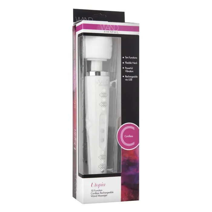 Utopia 10 Function Cordless Rechargeable Wand Massager Wand Essentials Female Sex Toys