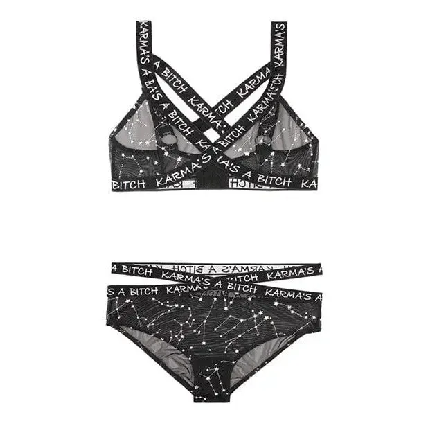 Vibes Karmas A Bitch Bralette Cutout Panty Fantasy Lingerie Vibrators
