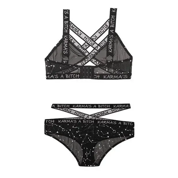 Vibes Karmas A Bitch Bralette Cutout Panty Fantasy Lingerie Vibrators