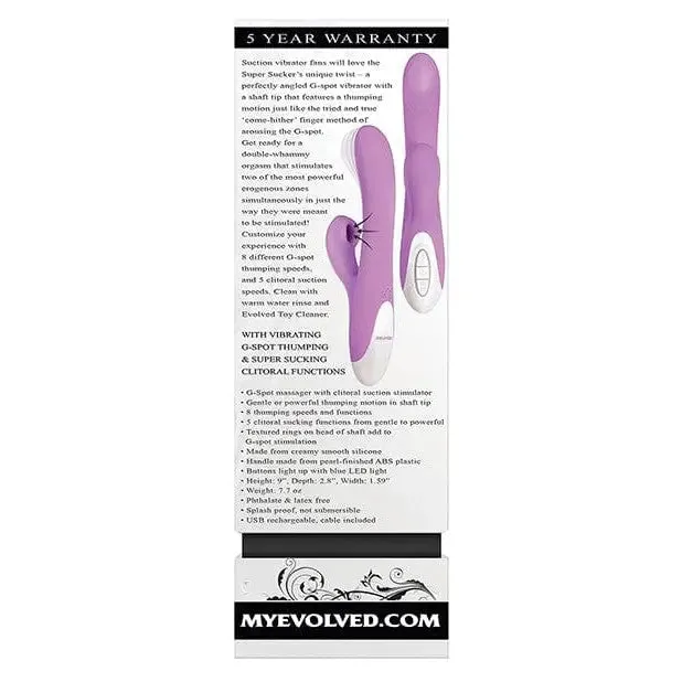 Vibrators Evolved Evolved Super Sucker Thumping and Sucking Rabbit Vibrator