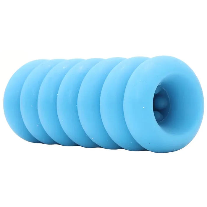Vibrators Mood Thrill Triple Texture Stroker in Blue Doc Johnson