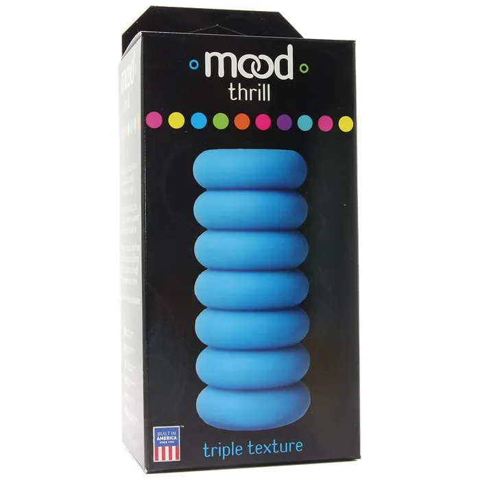 Vibrators Mood Thrill Triple Texture Stroker in Blue Doc Johnson Vibrators Mood Thrill Triple Texture Stroker in Blue Doc Johnson
