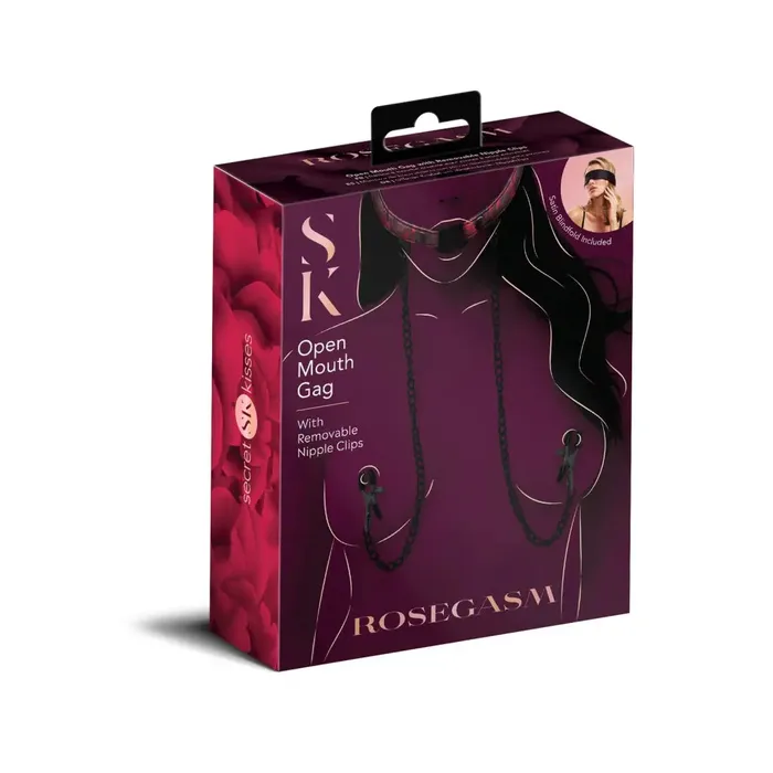 XGen Products Rosegasm Open Mouth Gag W Nipple Clamps Nipple Clitoral Toys XGen Products Rosegasm Open Mouth Gag W Nipple Clamps Nipple Clitoral Toys