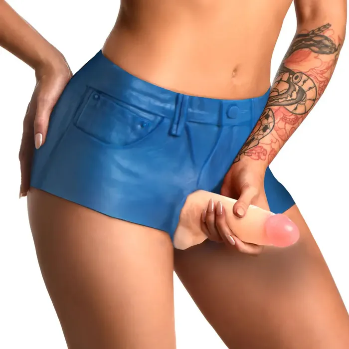 XR Brands Female Sex Toys Booty Shorts 6 Inch Dildo Silicone Strap On Harness Medium XR Brands Female Sex Toys Booty Shorts 6 Inch Dildo Silicone Strap On Harness Medium
