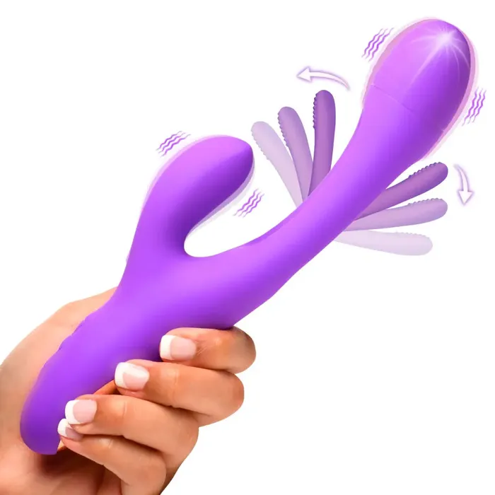 XR Brands Female Sex Toys Tri Flick Silicone Flicking Rabbit Vibrator