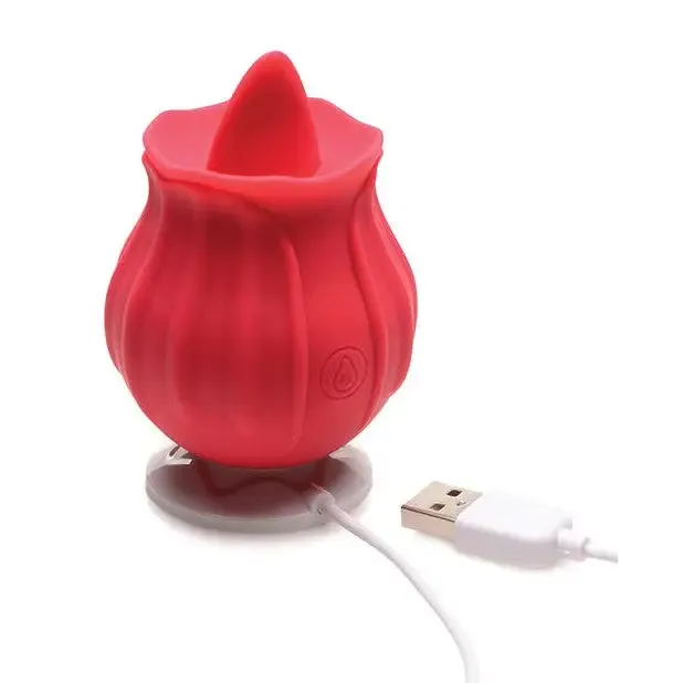 XR Brands Inmi Bloomgasm Wild Violet 10x Licking Stimulator Red Vibrators