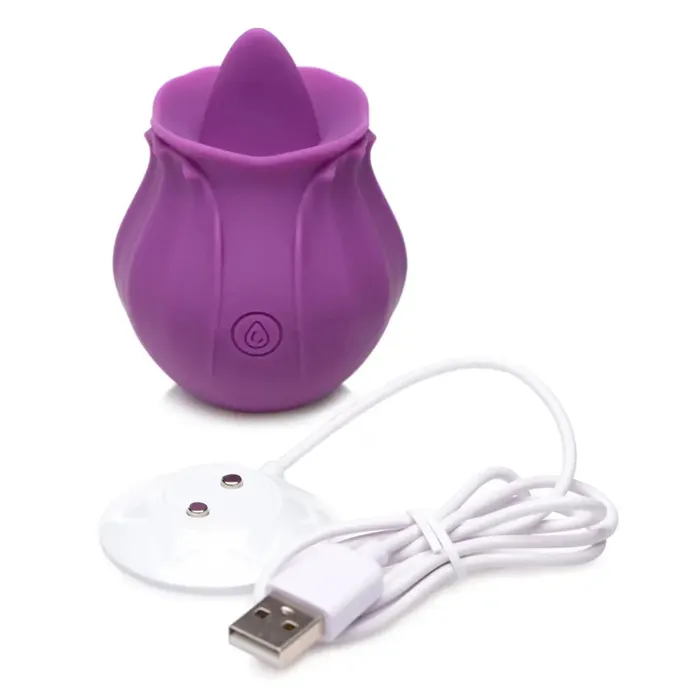 XR Brands Inmi Bloomgasm Wild Violet 10x Licking Stimulator Red Vibrators